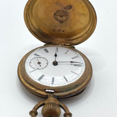 LOT 240: Vintage Key Wound Pocket Watch (Warranted Aluminum 182) and Sheffield Pen Knife Combination