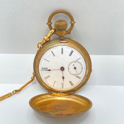 LOT 240: Vintage Key Wound Pocket Watch (Warranted Aluminum 182) and Sheffield Pen Knife Combination