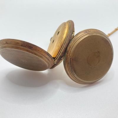 LOT 240: Vintage Key Wound Pocket Watch (Warranted Aluminum 182) and Sheffield Pen Knife Combination