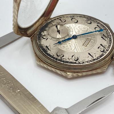 LOT 241: Vintage Engraved Elgin Pocket Watch with Pocket Knife