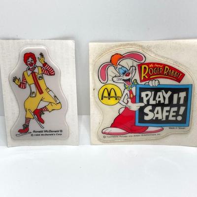 LOT 242: Large Vintage McDonald's Memorabilia Collection - Ronald McDonald Watch in Package, Pins, Stickers, Magnetics,