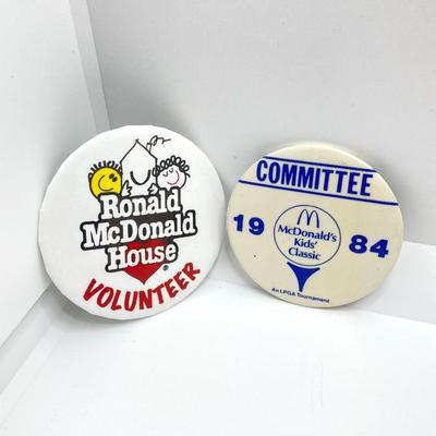 LOT 242: Large Vintage McDonald's Memorabilia Collection - Ronald McDonald Watch in Package, Pins, Stickers, Magnetics,