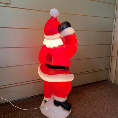 LOT 246: Empire Plastic Blow Mold Waving Santa In Original Box