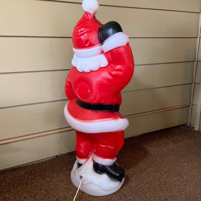 LOT 246: Empire Plastic Blow Mold Waving Santa In Original Box