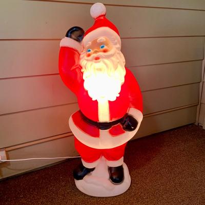 LOT 246: Empire Plastic Blow Mold Waving Santa In Original Box