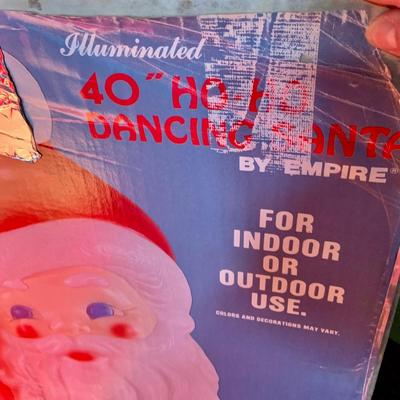 LOT 246: Empire Plastic Blow Mold Waving Santa In Original Box