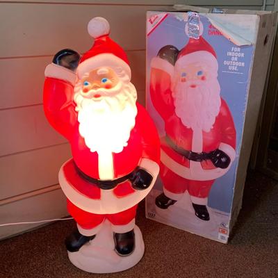 LOT 246: Empire Plastic Blow Mold Waving Santa In Original Box