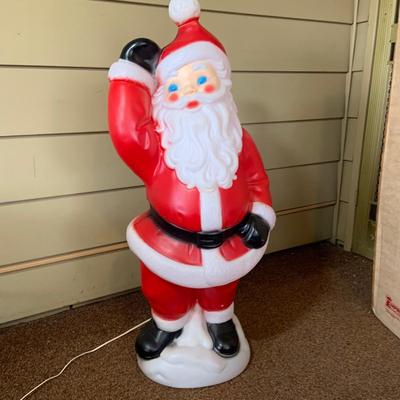 LOT 246: Empire Plastic Blow Mold Waving Santa In Original Box