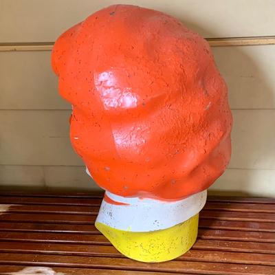LOT251: Large Plastic Ronald McDonald ClownHead Helium Balloon Tank Cover from 1977
