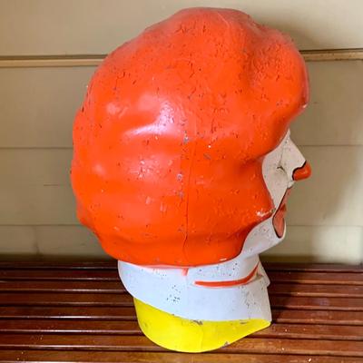 LOT251: Large Plastic Ronald McDonald ClownHead Helium Balloon Tank Cover from 1977