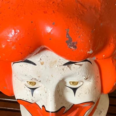 LOT251: Large Plastic Ronald McDonald ClownHead Helium Balloon Tank Cover from 1977