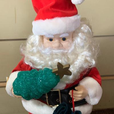 LOT252: Telco Animated Santa with Light-up Tree and a Fiber Optic Snowman Head