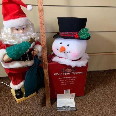 LOT252: Telco Animated Santa with Light-up Tree and a Fiber Optic Snowman Head