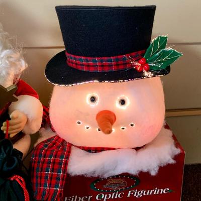 LOT252: Telco Animated Santa with Light-up Tree and a Fiber Optic Snowman Head