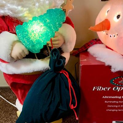 LOT252: Telco Animated Santa with Light-up Tree and a Fiber Optic Snowman Head