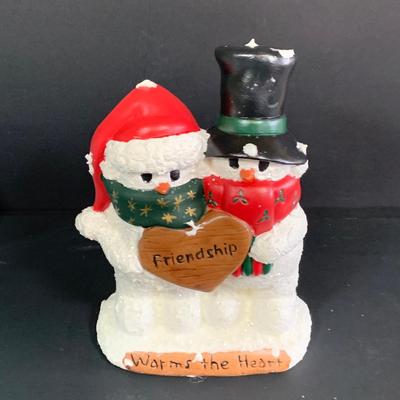 LOT 253: Vintage Holiday/ Winter Ceramic Molds - Light-up Penguin, Three Piece Winter House/Village, Alter Boy , Snowmen and More