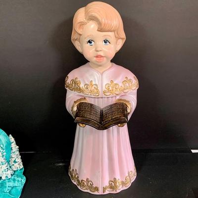 LOT 253: Vintage Holiday/ Winter Ceramic Molds - Light-up Penguin, Three Piece Winter House/Village, Alter Boy , Snowmen and More