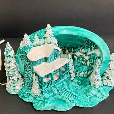 LOT 253: Vintage Holiday/ Winter Ceramic Molds - Light-up Penguin, Three Piece Winter House/Village, Alter Boy , Snowmen and More