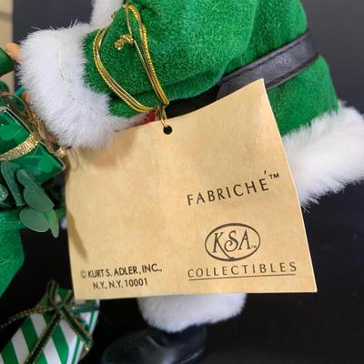 LOT 255: Kurt Adler Green Irish Santa Caus and 2 Santas