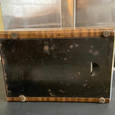 LOT 257: Diner Collection Includes Vintage Napkin Dispenser, Salt and Pepper Shakers, Vintage Alunimum Bread Box, Pitcher, and More