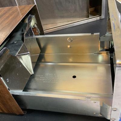 LOT 257: Diner Collection Includes Vintage Napkin Dispenser, Salt and Pepper Shakers, Vintage Alunimum Bread Box, Pitcher, and More