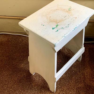 LOT 260: Galvanized Bucket and Tub with Wooden Side Table