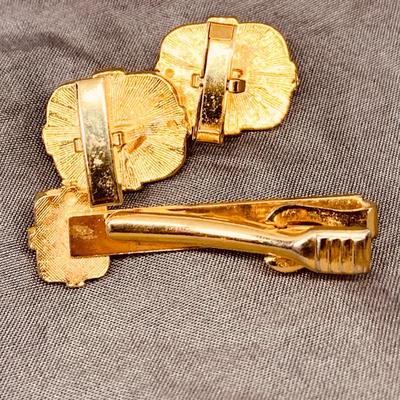 LOT 265:Sterling Silver Money Clip Photo Jewelry by Anson, Sara Conventry Cufflinks, Tie Pin w/ Swarovski Crystals, Cross Pen Set Adre...