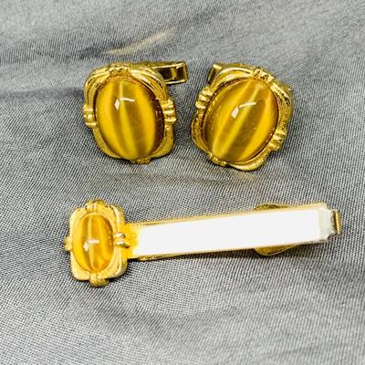 LOT 265:Sterling Silver Money Clip Photo Jewelry by Anson, Sara Conventry Cufflinks, Tie Pin w/ Swarovski Crystals, Cross Pen Set Adre...