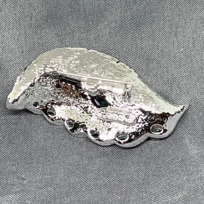 LOT 266: Monet Silvertone Necklaces w/Pendants, Silvertone Trifari Brooch, Gerry's Leaf Brooch and Flower Brooch