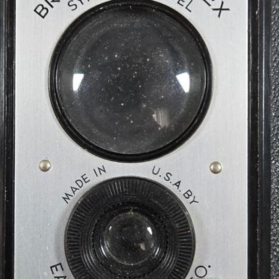 LOT 275: Kodak BROWNIE REFLEX SYNCHRO MODEL Camera and Vintage WOLLENSAK 8MM MAGAZINE MODEL 73 MOVIE CAMERA ; Both Untested