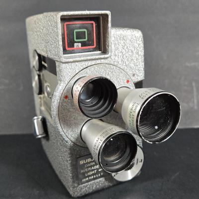 LOT 275: Kodak BROWNIE REFLEX SYNCHRO MODEL Camera and Vintage WOLLENSAK 8MM MAGAZINE MODEL 73 MOVIE CAMERA ; Both Untested