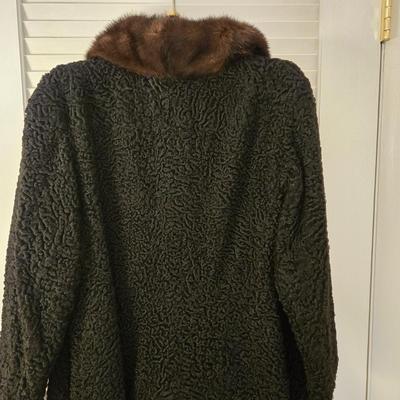 LOT 278: Morris Rudnick 1950S Karakul and Fur Collar Coat; Size Unknown