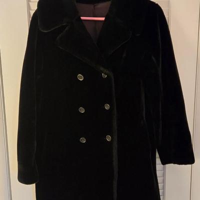 LOT 279: Vintage 1970S Borgazia Fairmoor Plush Brown Faux Fur Coat; Size Unknown