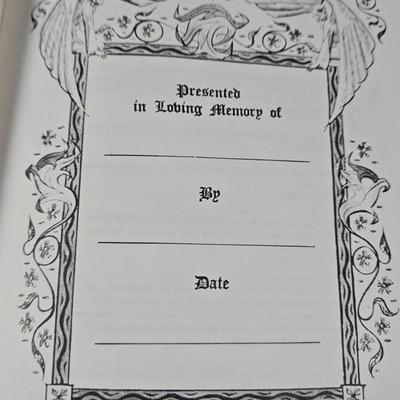 LOT 280: "LIVES OF SAINTS" Book, Memorial Edition HOLY BIBLE in Wooden Box, and Vintage 1960S Last Supper Wall Tapestry