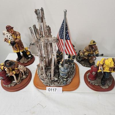 Fireman Figurines Vanmark Red Hats of Courage 9/11