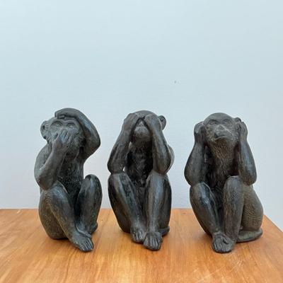 964 Set of 3 Monkeys " Hear, See, Speak No Evil" by SPI