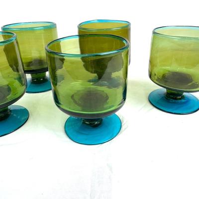1049 Set of 6 Handblown Margarita Glasses