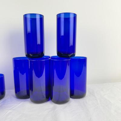 1075 Set of Libbey Metropolitan Blue Glassware