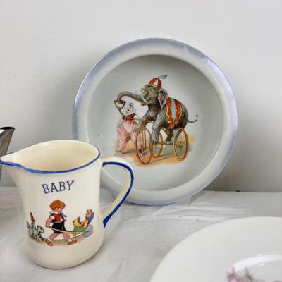 1083 Large Lot of German Antique China with Teapot and