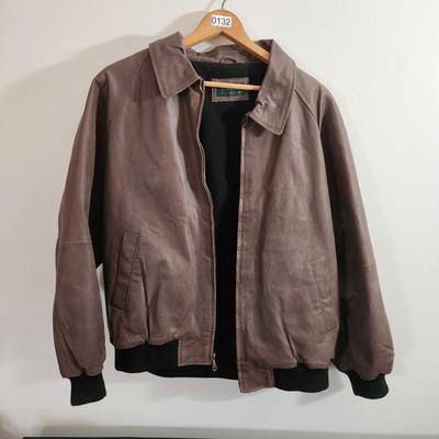 Scandia Woods Leather Bomber Jacket Size Large