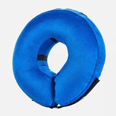 New XL Soft Inflatable Post Surgery Dog Cone Collar Alternative Blue Bite Resist Neck 19”-25”