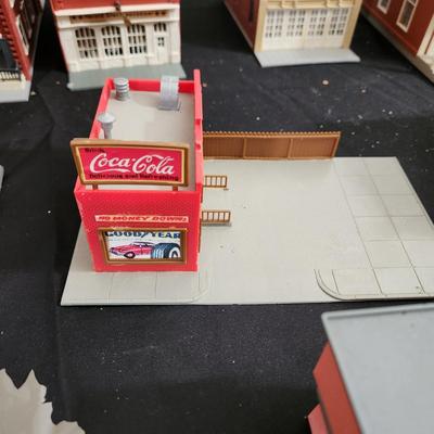 Large Lot Of Plastic Train Garden Buildings Village Town