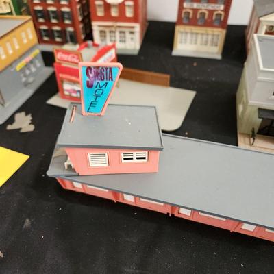 Large Lot Of Plastic Train Garden Buildings Village Town