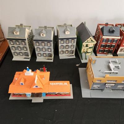 Large Lot Of Plastic Train Garden Buildings Village Town