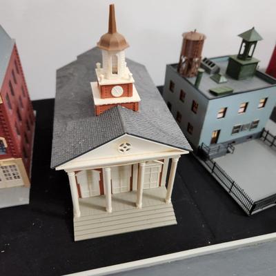Large Lot Of Plastic Train Garden Buildings Village Town