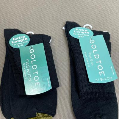 2 Pair Black XL Gold Toe Socks Ladies