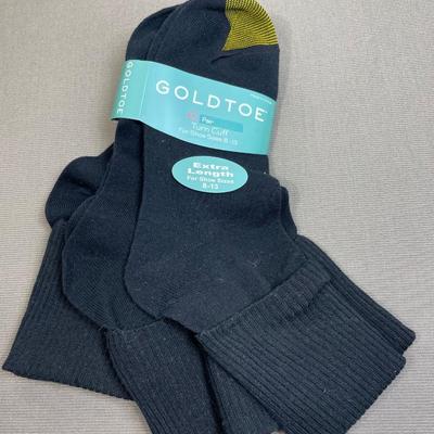 3 Pair Black XL Gold Toe Women’s socks New!