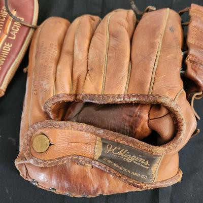 2 Vintage Baseball Gloves Viscount, Higgins Bob Feller