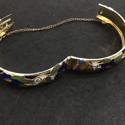 Cloisonne Vintage Hinged Bracelet