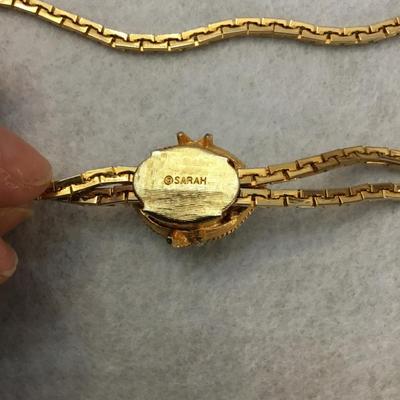 Vintage 1979 Sarah Coventry slider, lariat necklace